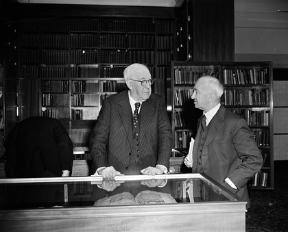 Cope and Dale at the re-opening of the WHM Library, 1962