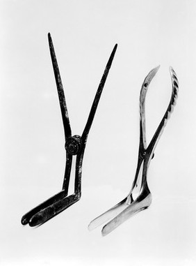 Examples of nasal speculum, both ancient and modern.