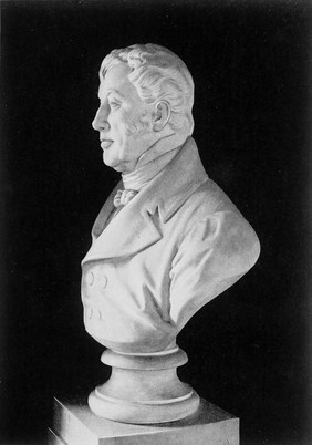 Bust of Charles White, F.R.S.; taken from bust by E. G. Papworth, in the Royal Infirmary, Manchester, presented by Charles Jordan, 1886.