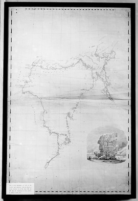 Chart of discoveries of Northern Land, 1821-1822. expedition under Captain Franklin.