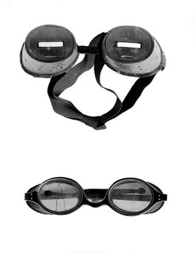 Snow goggles used by Comr. Markham, tortoiseshell.