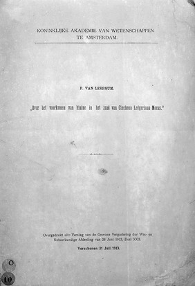 Pamphlet title page: Over het voorkomen ...