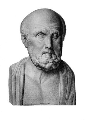 Bust of Hippocrates.