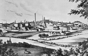 view Industrialisation: 19th c. town in Lancashire