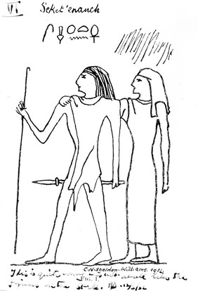 Egypt, Seketenanch, drawing by Sheldon Williams.