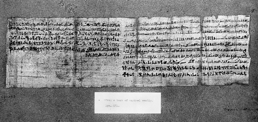 Page from book of magical spells, Egypt, XIX Dynasty.