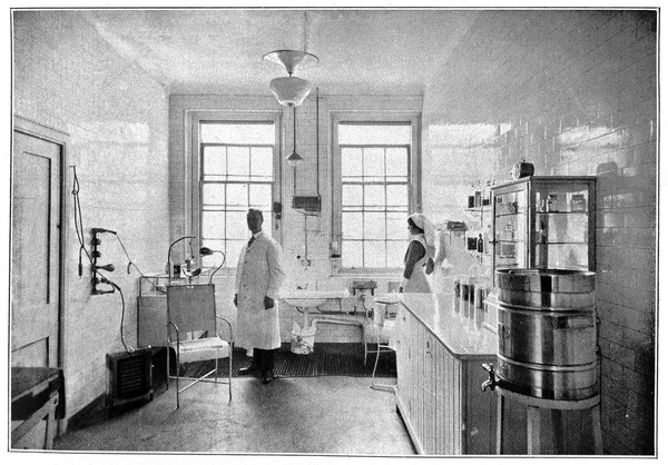 Ambulance and rest room interior in a factory