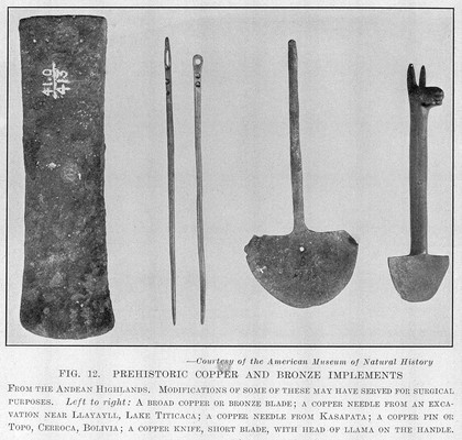 Prehistoric Andean copper and bronze instruments