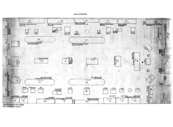 PLan of Wellcome museum. Statuary hall.
