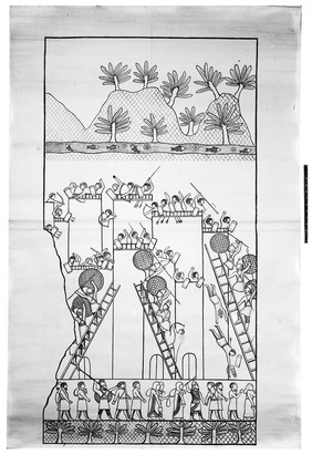 Drawing of Lachish city taken by assault, from the Ninevah expedition