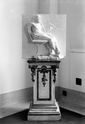 Relief-sculpture of Aesculapius seated, by Thrasymedes