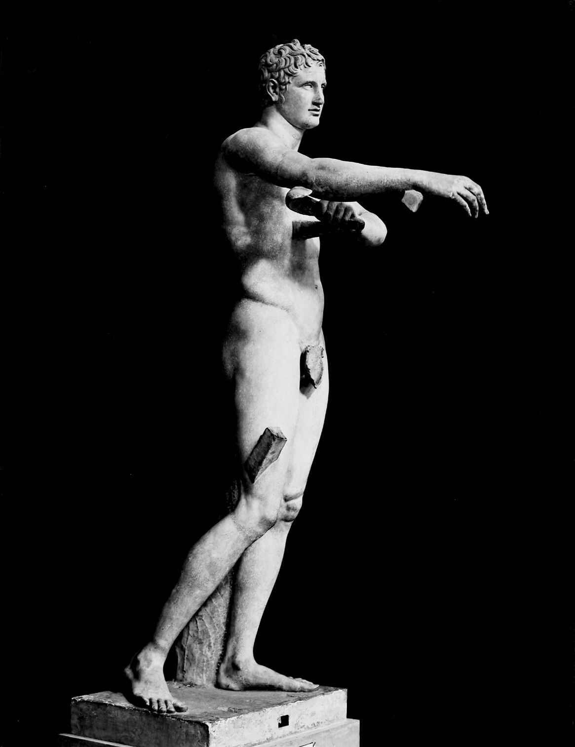 M0004827: Statue of Apoxyomenos in the Vatican Museum, Rome