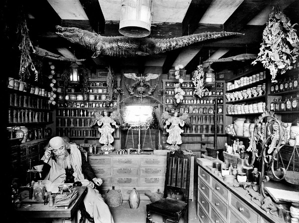 Reconstruction of an apothecary's shop.