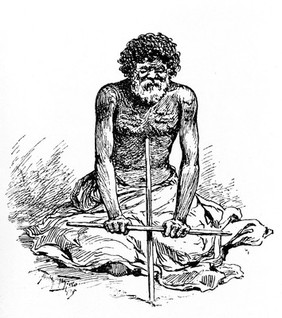 Illustration of fire-making, New South Wales