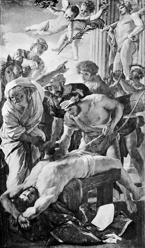 Martyrdom of Saint Erasmus. Pinacoteca Vaticana Roma (Niccolo Pussino) Saint Sebastian. Mantegna. Ca' d' Oro, Venezia.