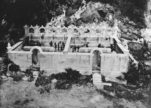 Baths in one of the Sultan's Palaces, Java, Bali.