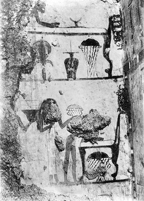Egypt, Bed-making scenes from tomb 260 at Dira Abu'l-Nega.
