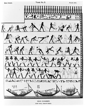 Egypt east wall of tomb 2 at Beni Hasan.