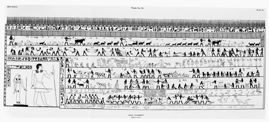 Egypt, Main chamber of tomb 15 at Beni Hasan.