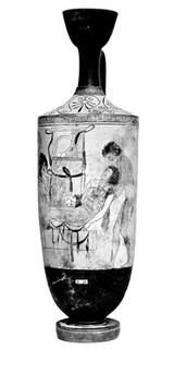 Thanatos and Hypnos bringing a dead warrior to the tomb. British Museum vase 58.