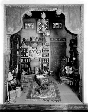 view An Arab pharmacy in Damascus, interior view.