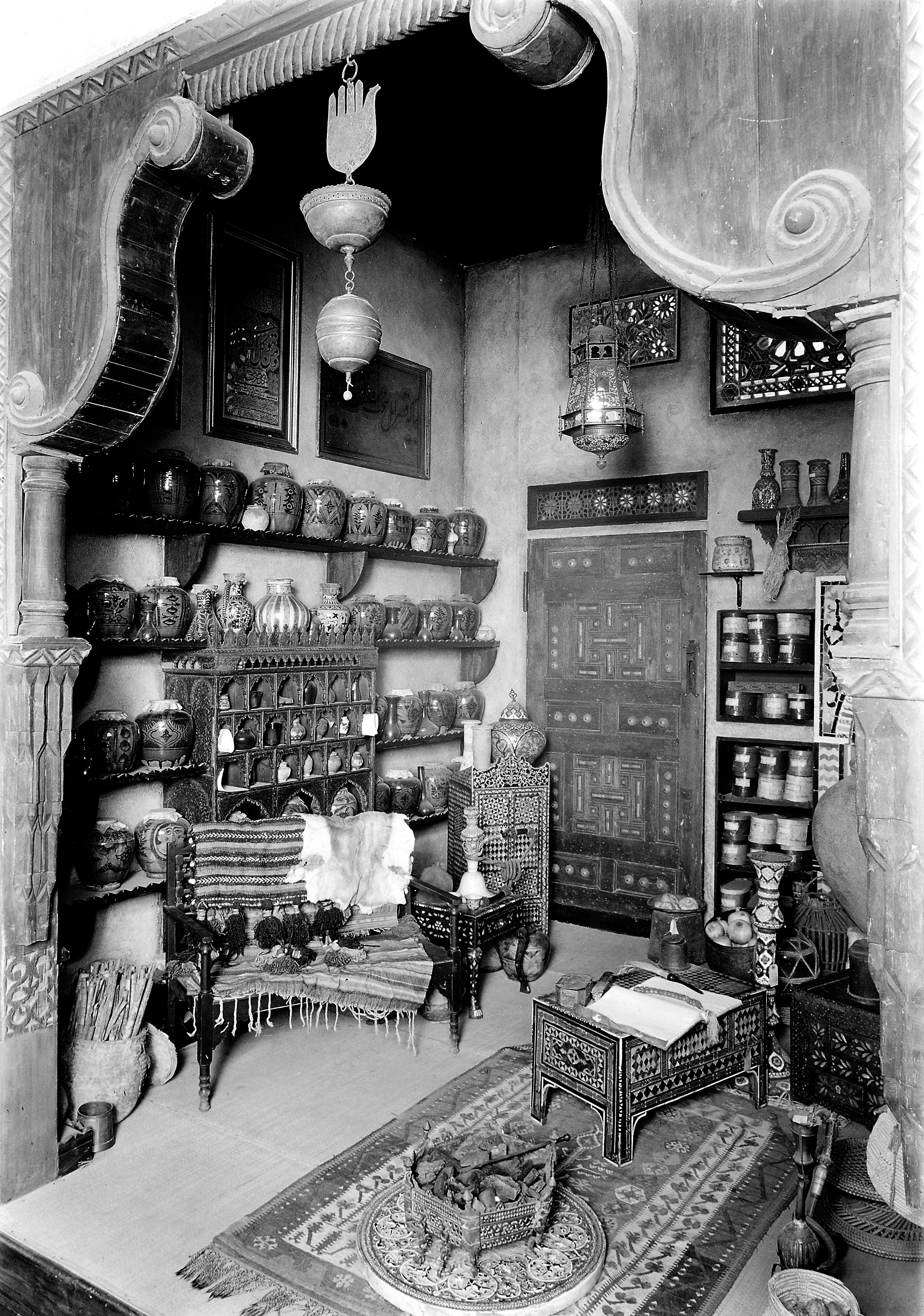 An Arab Pharmacy In Damascus, The Interior Showing The Left Side With ...