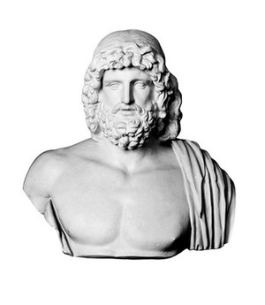 view Aesculapius, cast of original marble statue.