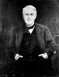 view Portrait of Thomas Edison, 3/4 length, standing, full face, hands in pockets