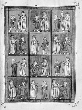 M0007000: Manuscript page from <i>Roger Frugardi, Chirurgia, and other medical miscellany</i> depicting scenes of surgery