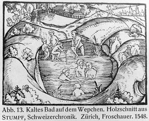 view A healing bath, circa 1545.