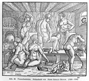 view Womans Bath House. 16th century German