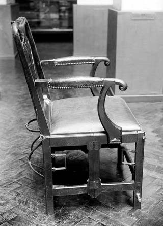 M0007460: Side view of barber surgeon's chair, c. 1715