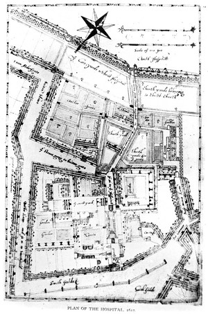 view St. Bartholomew's Hospital and Christ Hospital, a plan.