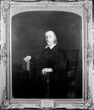 view William Harvey. Oil painting by G. Hillyard Swinstead, 1919, after C. Johnson.