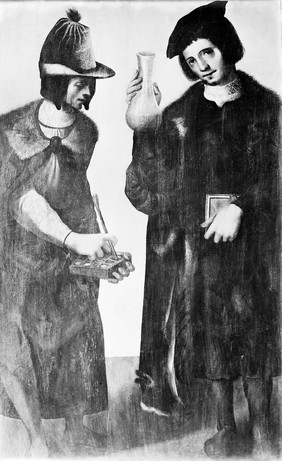 Painting of Saints Cosmas and Damian. In possession of Senor Lazaro, Madrid.