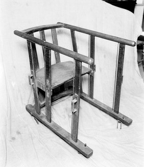 Chair used in the ward for moving patients, used by Lister.