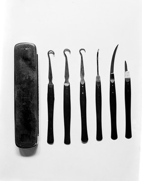 Case of surgical instruments, used by Lister.