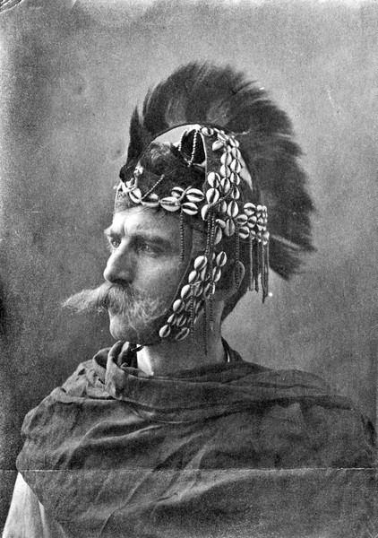 M0007860: Portrait of Sir Henry Wellcome (1853-1936) in costume as a warrior