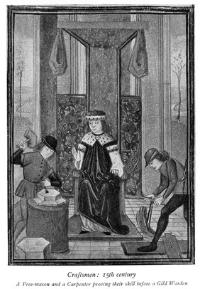 A free-mason and a carpenter; from a manuscript