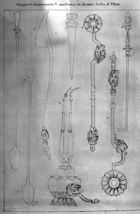 M0008166: Tibetan and Indian surgical instruments