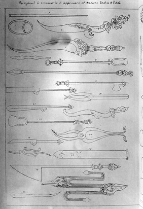 M0008171: Tibetan and Indian surgical instruments