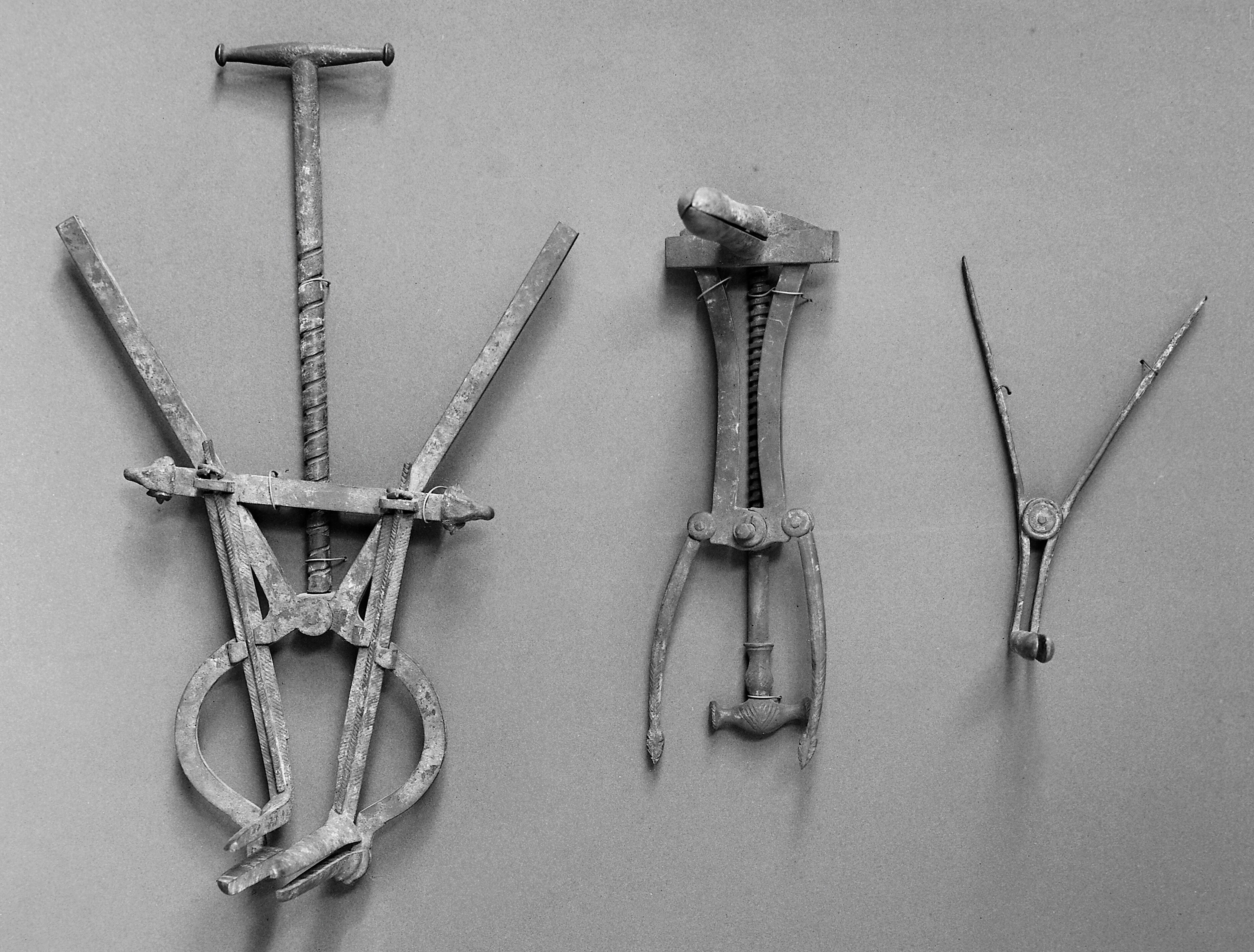 Roman speculum, A.D. 50. 3 types in possession of Museum