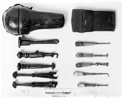 Two cases of dental instruments, 16th and 17t century.