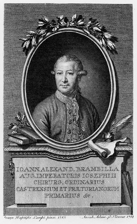 Giovanni Alessandro Brambilla. Line engraving by J. Adam, 1784 after G.B. Lampi, 1783.