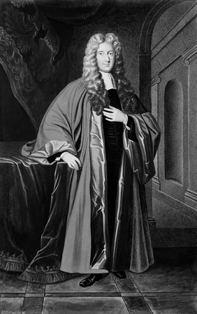 Portrait of Charles Goodall, full-length standing in robes