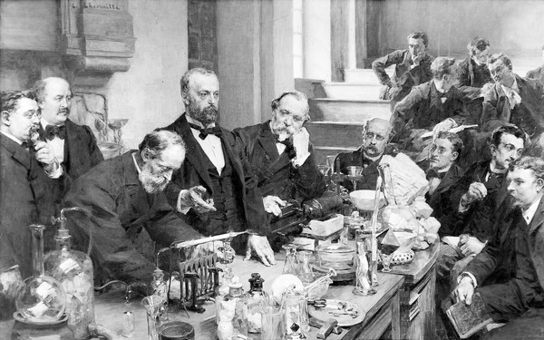 M0008828: Henri Sainte-Claire Deville demonstrating an experiment in the inorganic chemistry laboratory at the École Normal Supérieure, Paris, 1878