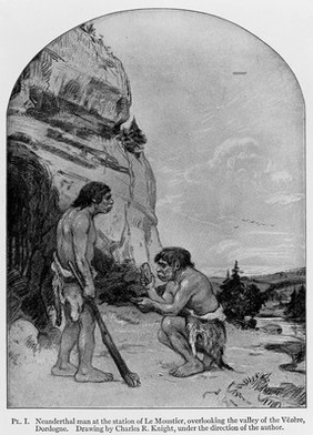 Drawing of Neanderthal Man.