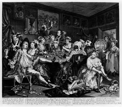 M0008973: Hogarth's "The Rake's Progress", plate III