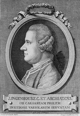 Jan Ingenhousz. Etching by D. Cunego, 1769, after A.L.L.