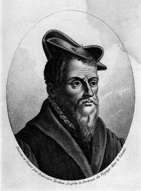 Pierre Belon. Stipple engraving by A. Tardieu.